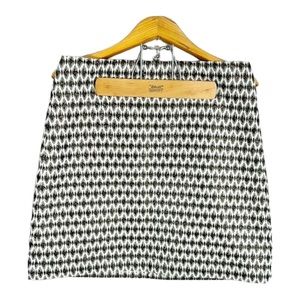 Loft Cream & Black Metallic A Line Skirt Size 10